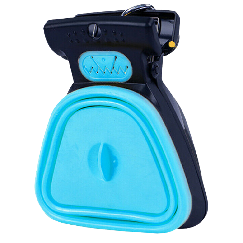 Foldable dog poop scoop with bag dispenser